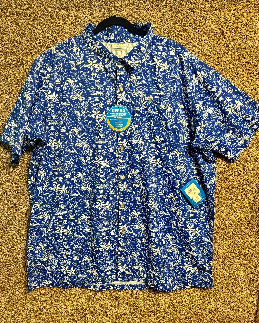 Men's Columbia Super Slack Tide Camp Tropical shirt size 3XLT tall